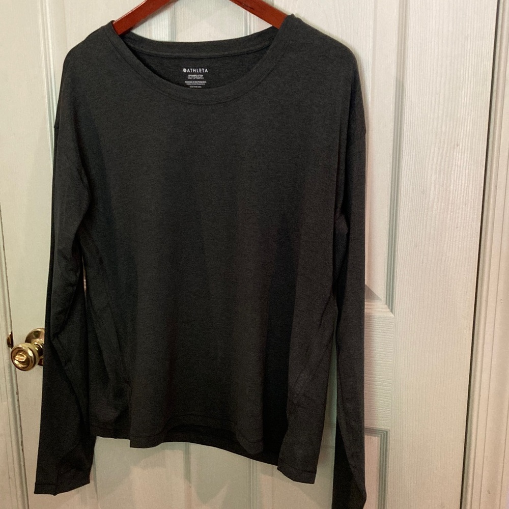 Athleta Uptempo Charcoal Gray Athletic Shirt